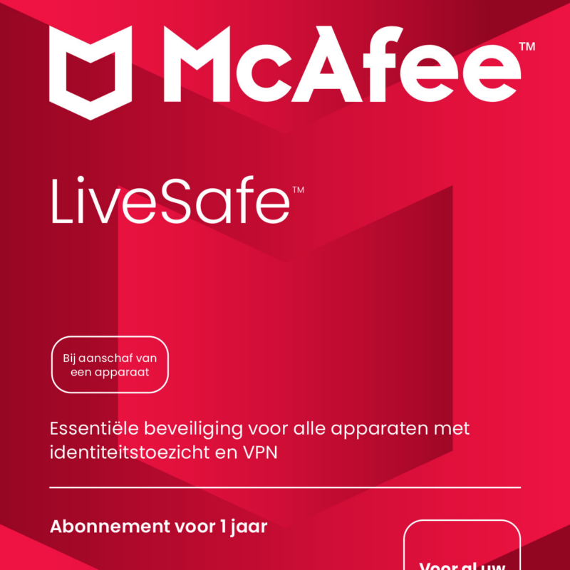 McAfee LiveSafe Unlimited Devices 1 jaar